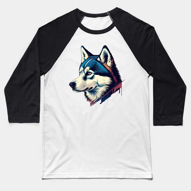 I LOVE MY HUSKY DOG Baseball T-Shirt by Dürer Design